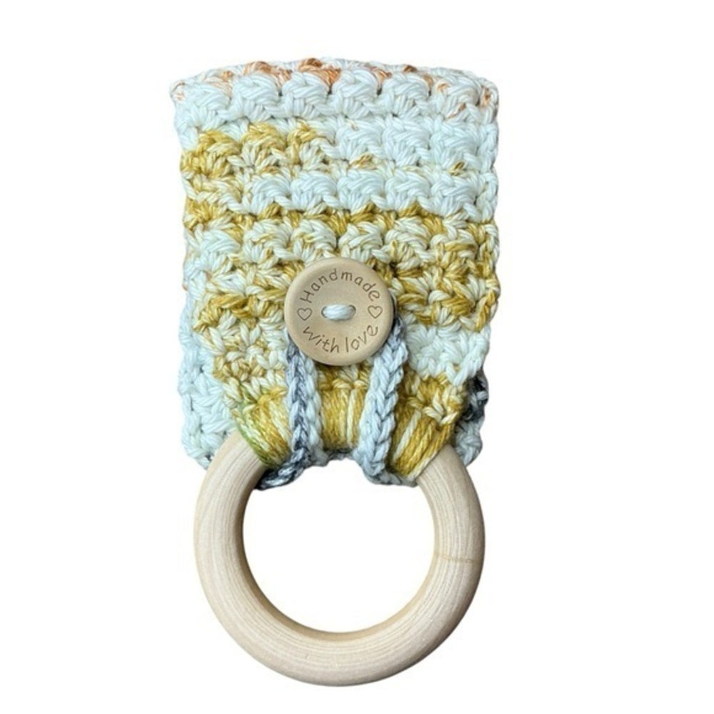 Kitchen Tea Hand‎ Towel Holder Topper Cotton Wood Handcrafted Handmade Crochet